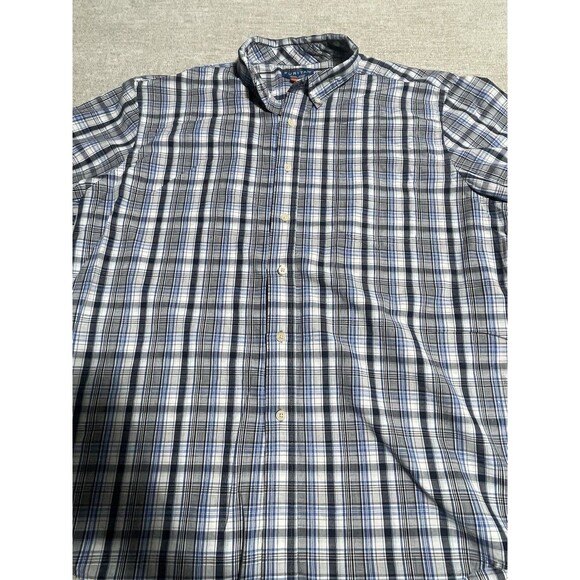 Puritan Shirt Men’s Extra Large Button Down Short Sleeve Blue Plaid - Picture 5 of 10